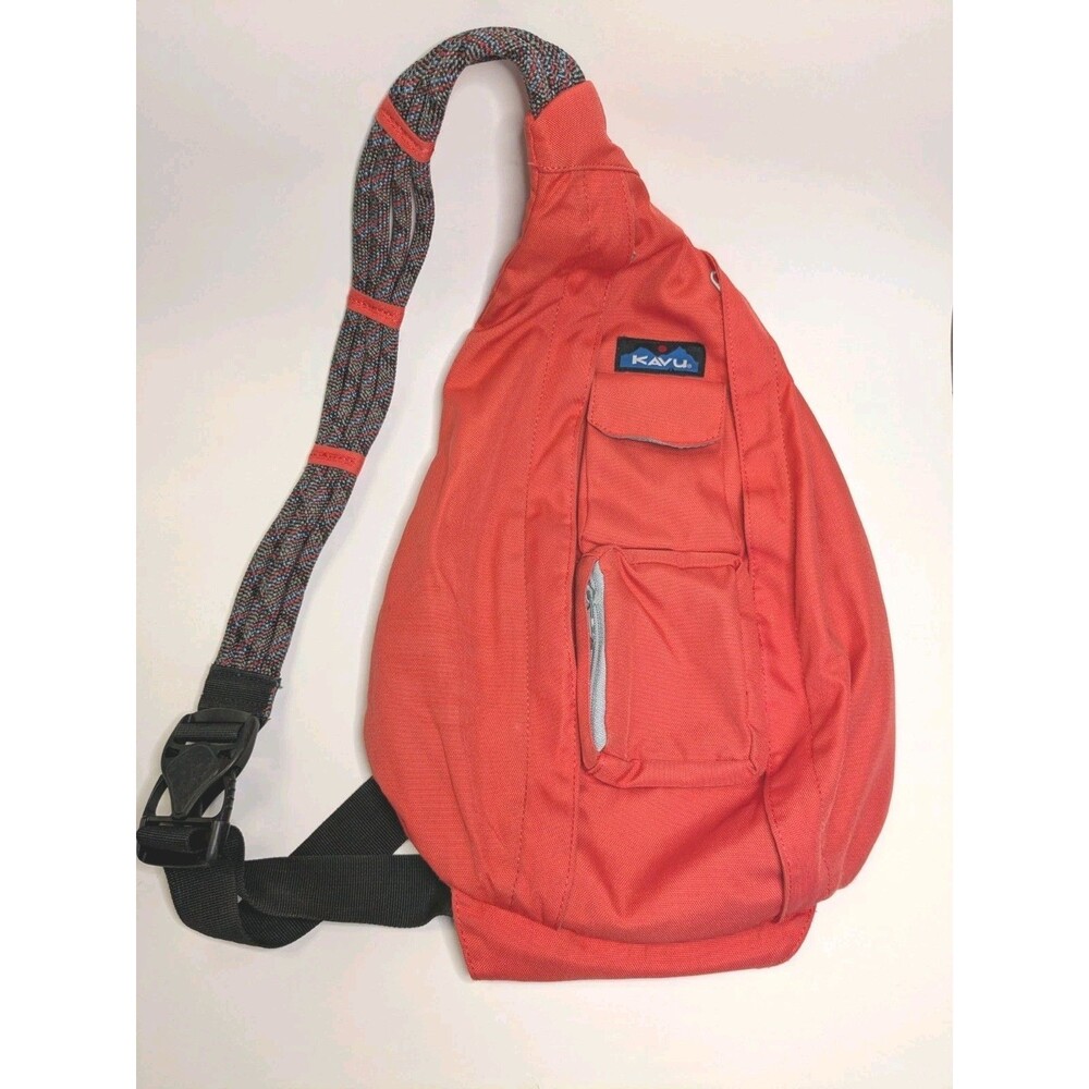 KAVU Rope Sling Bag Orange Crossbody Backpack Outdoor Hiking Shoulder Travel